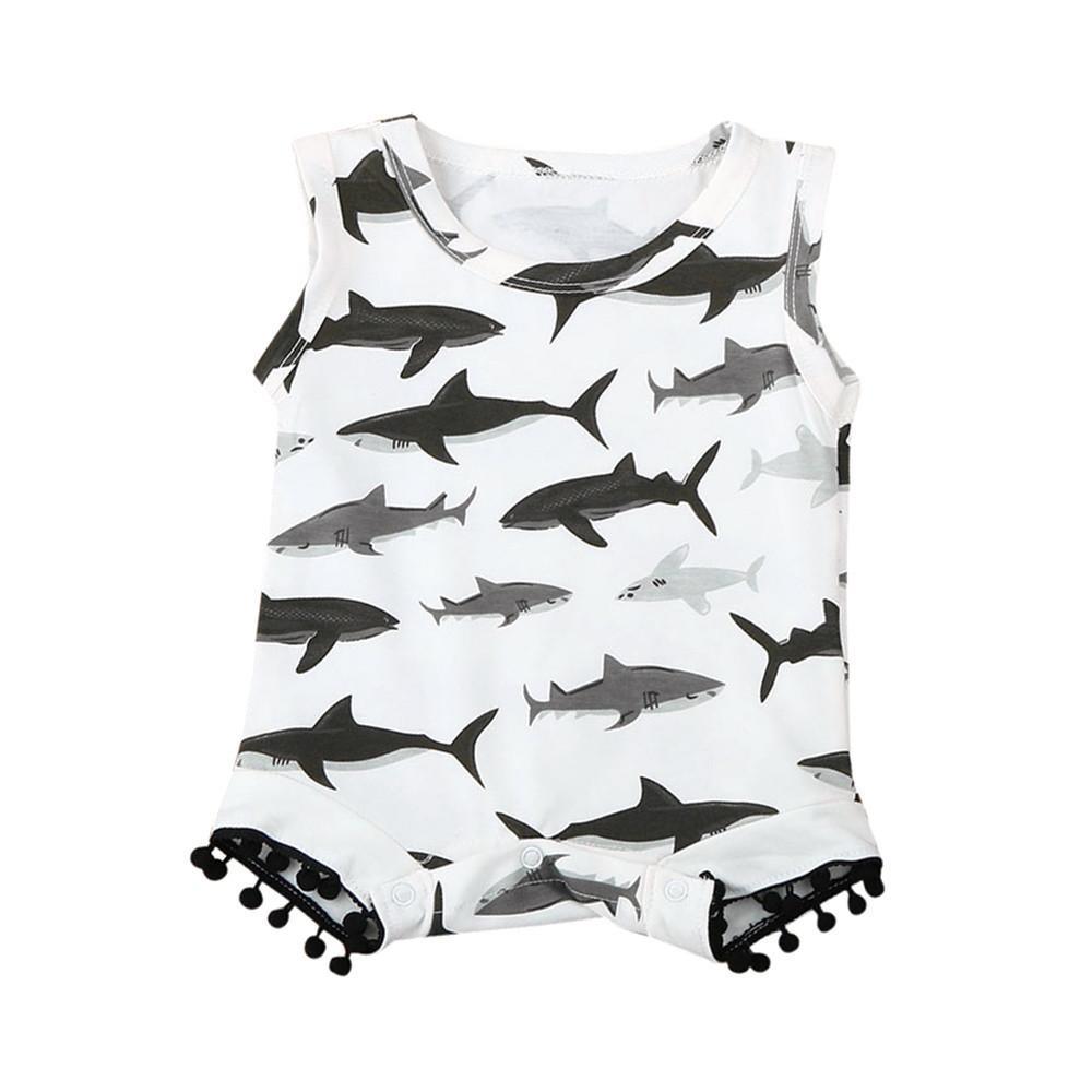 Baby Boys Girls Shark Romper Clothes