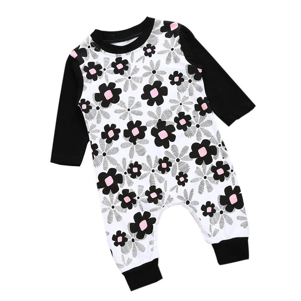Cute Newborn Baby Girls Floral Romper Cotton Outfit