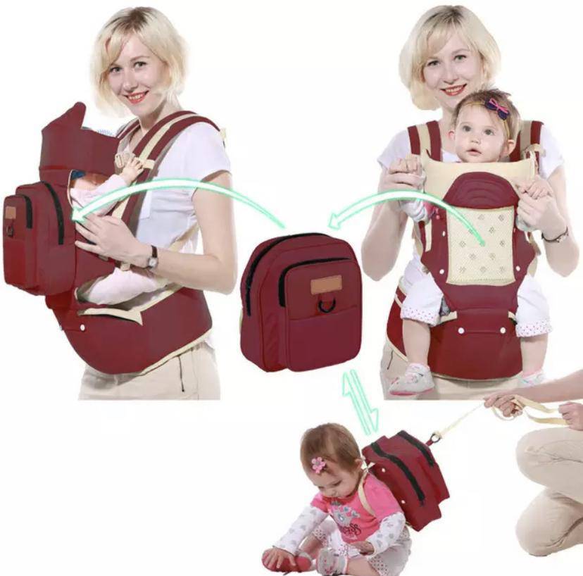 Multifunctional Baby Sling Ergonomic Backpack Carrier Red