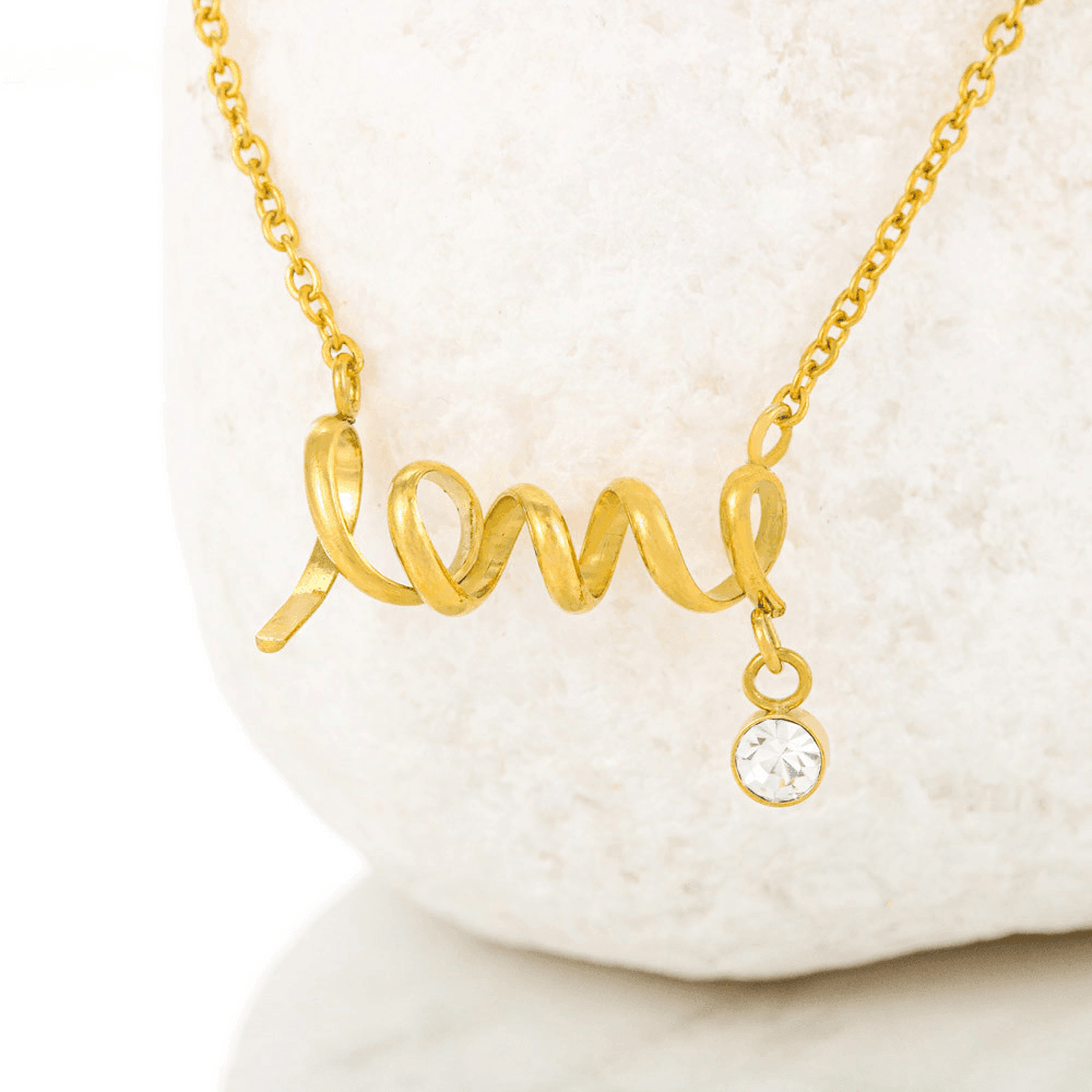 Perfect Necklace Lovely Gift Gold Scripted Love