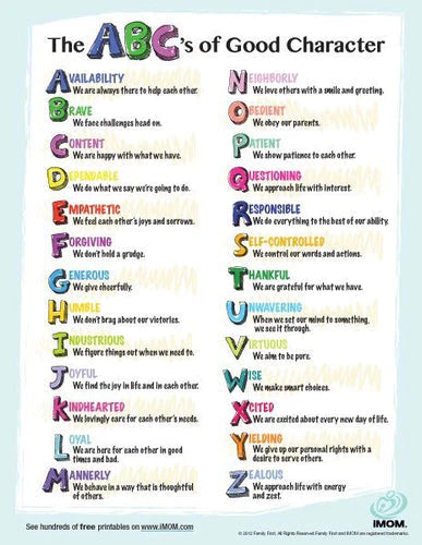 THE ABC’S OF GOOD CHARACTER