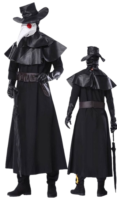 Halloween Adult Medieval Steam Punk Crow Mouth Plague Doctor Costume