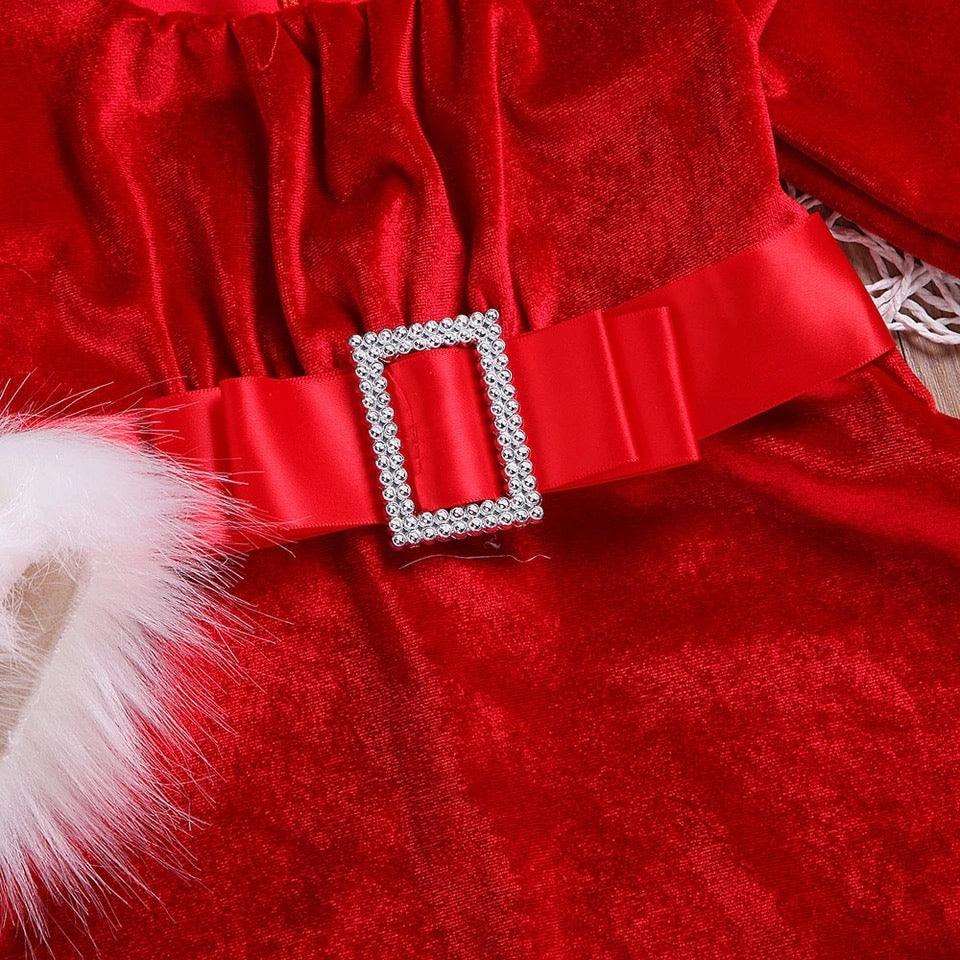 Adorable Princess Red Christmas Flannel Dress Bump baby and beyond