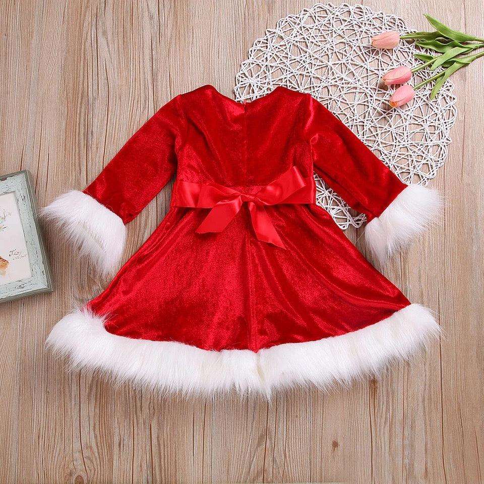 Adorable Princess Red Christmas Flannel Dress Bump baby and beyond