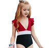 Girls One Piece Beachwear Swimsuit with Ruffles