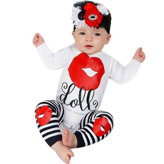 Baby Boy Girl Cute Lip Print Tops Romper Bump baby and beyond