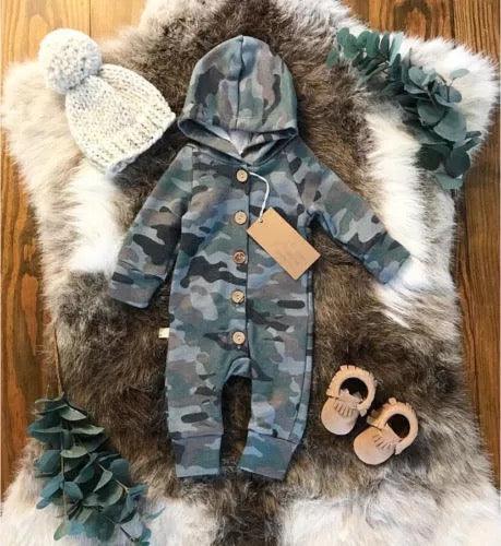 Baby Boy Girl Hoodie Camoflauge Jumpsuit Bump baby and beyond