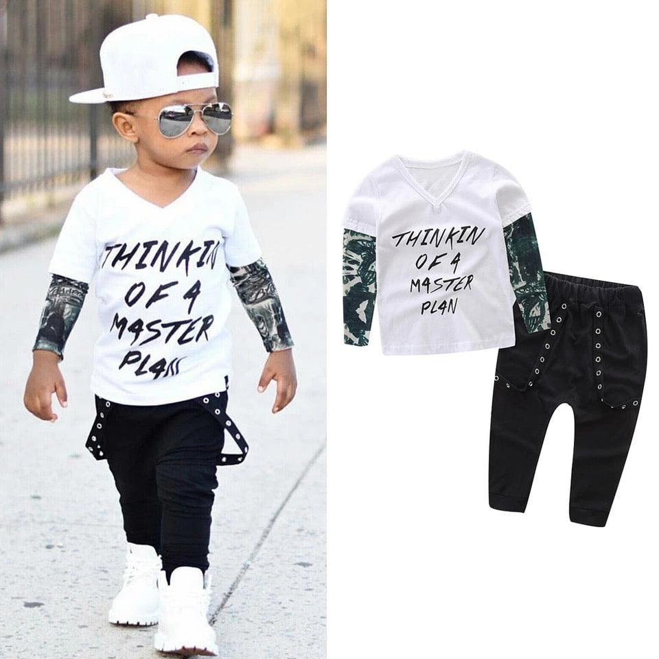 Baby Boys Letter T Shirt Top Pant Outfit Bump baby and beyond