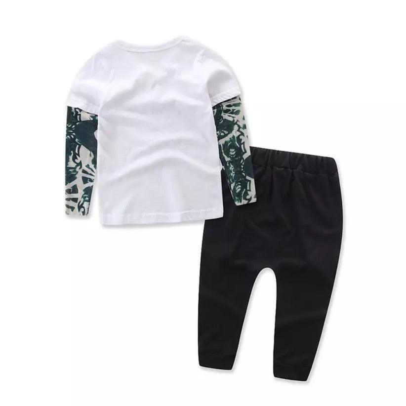 Baby Boys Letter T Shirt Top Pant Outfit Bump baby and beyond