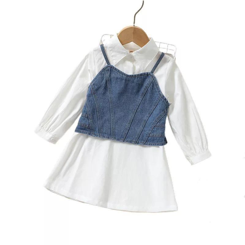 Baby Girl Botton Down Shirt Dress Denim Cami Top Outfit Bump baby and beyond