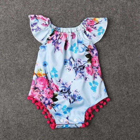 Baby Girl Flower Tassels Onesie Romper Bump baby and beyond