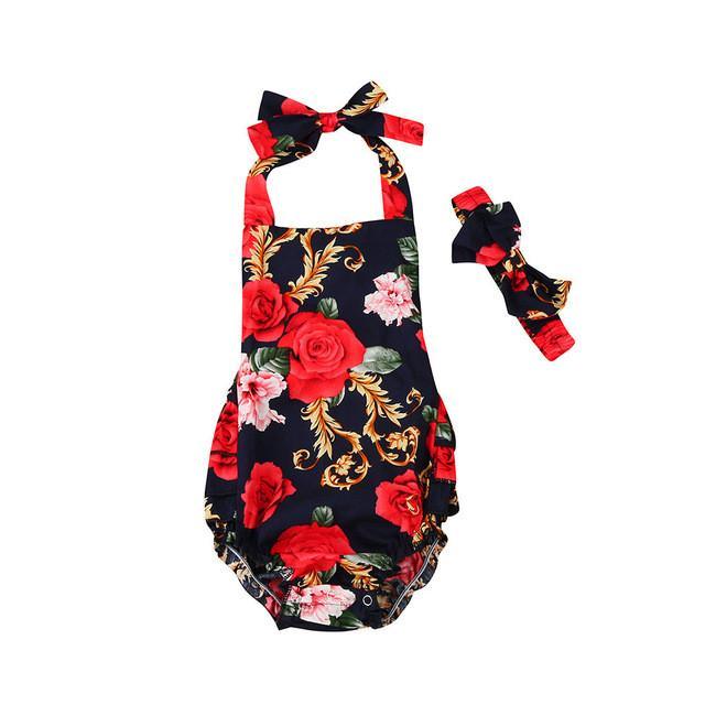 Baby Girl Romper Ruffled Flower Costume Bump baby and beyond