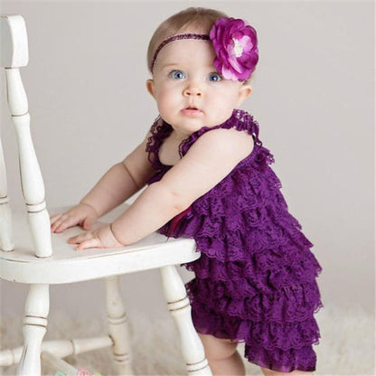 Baby Girl Ruffled Lace Romper Jumpsuit Clothes Bump baby and beyond