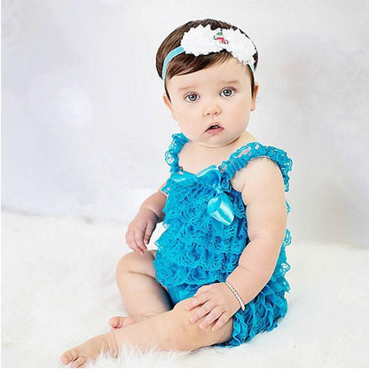 Baby Girl Ruffled Lace Romper Jumpsuit Clothes Bump baby and beyond