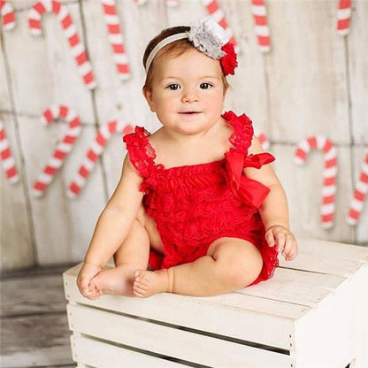 Baby Girl Ruffled Lace Romper Jumpsuit Clothes Bump baby and beyond