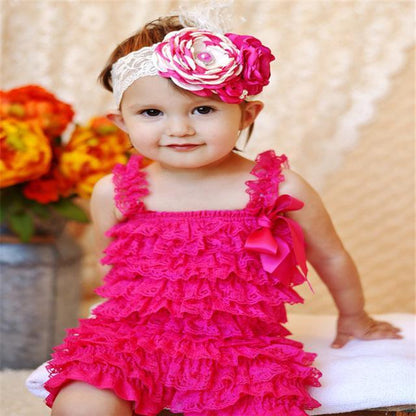 Baby Girl Ruffled Lace Romper Jumpsuit Clothes Bump baby and beyond