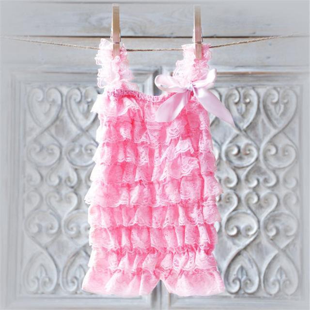 Baby Girl Ruffled Lace Romper Jumpsuit Clothes Bump baby and beyond