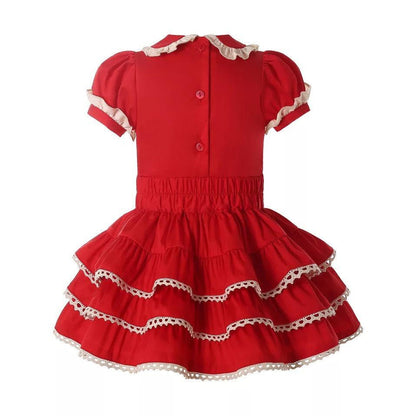 Baby Girls Christmas Red Smocked Dress Bump baby and beyond