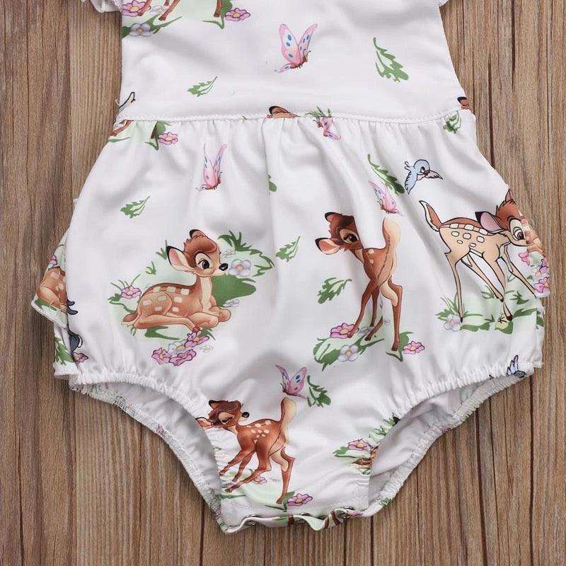 Baby Girls Deer Romper Headband Clothes Bump baby and beyond