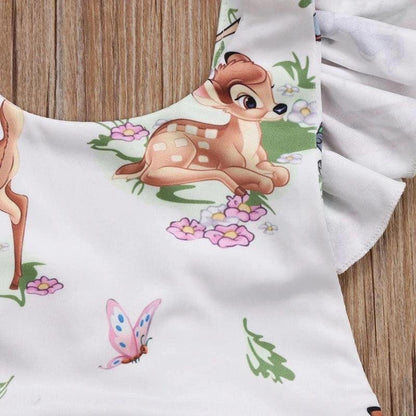 Baby Girls Deer Romper Headband Clothes Bump baby and beyond