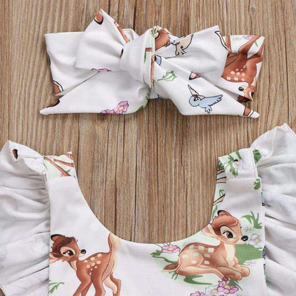 Baby Girls Deer Romper Headband Clothes Bump baby and beyond