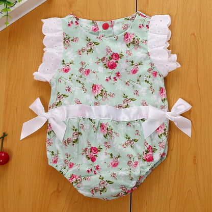 Baby Girls Summer Lace Floral Bodysuit Bump baby and beyond