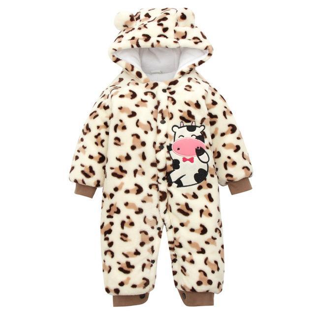 Baby Rompers Cute Cow Hooded Jumpsuit Bump baby and beyond