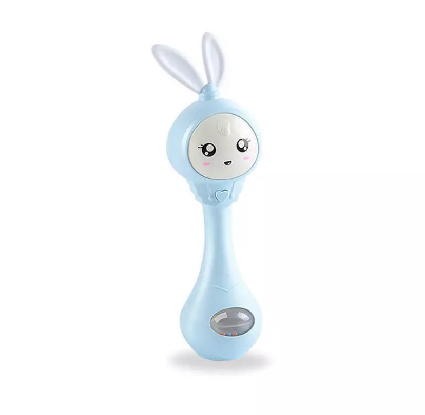 Baby Teether Music Rattle Toys Pacifier Hand Bells Blue