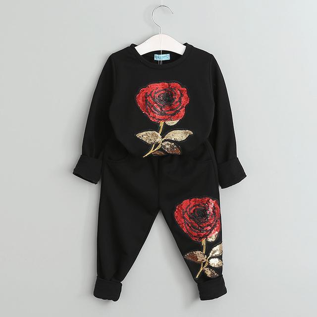 Beautiful Girls Rose Floral Embroidered Outfit Bump baby and beyond