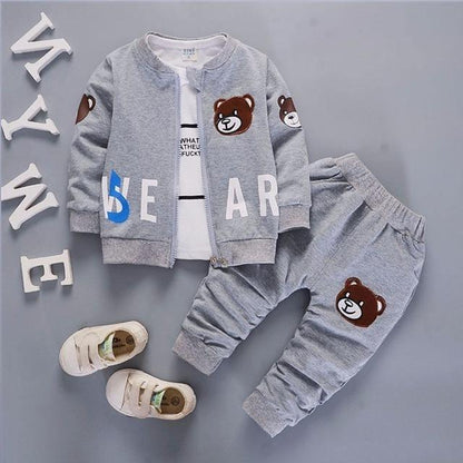 Boys Bear Head Sets Shirt Vest Coat Pants Suit Bump baby and beyond