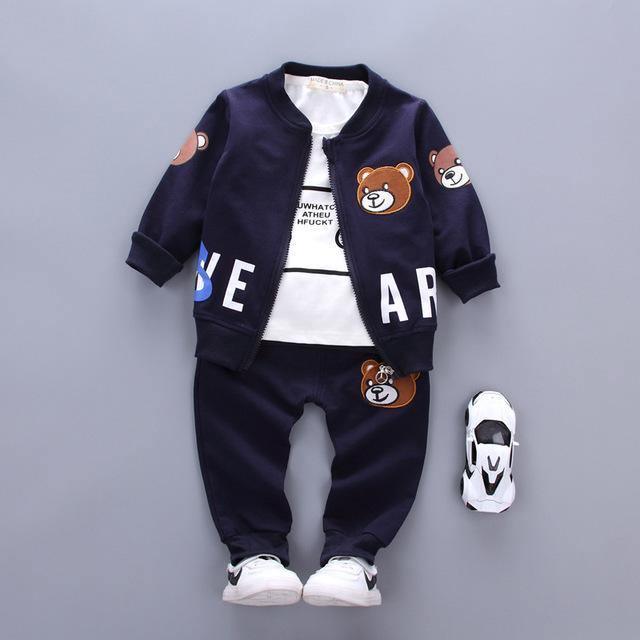 Boys Bear Head Sets Shirt Vest Coat Pants Suit Bump baby and beyond