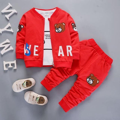 Boys Bear Head Sets Shirt Vest Coat Pants Suit Bump baby and beyond