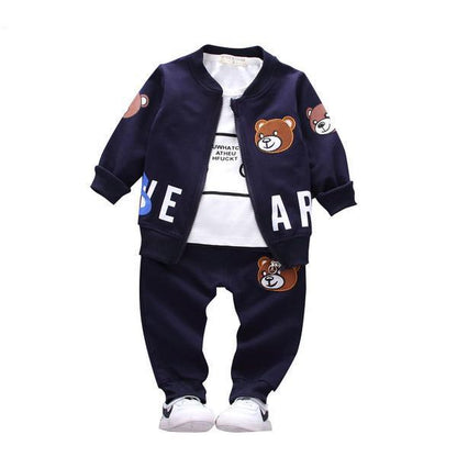 Boys Bear Head Sets Shirt Vest Coat Pants Suit Bump baby and beyond