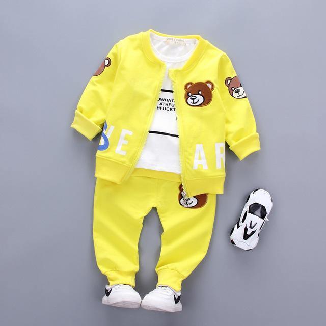 Boys Bear Head Sets Shirt Vest Coat Pants Suit Bump baby and beyond