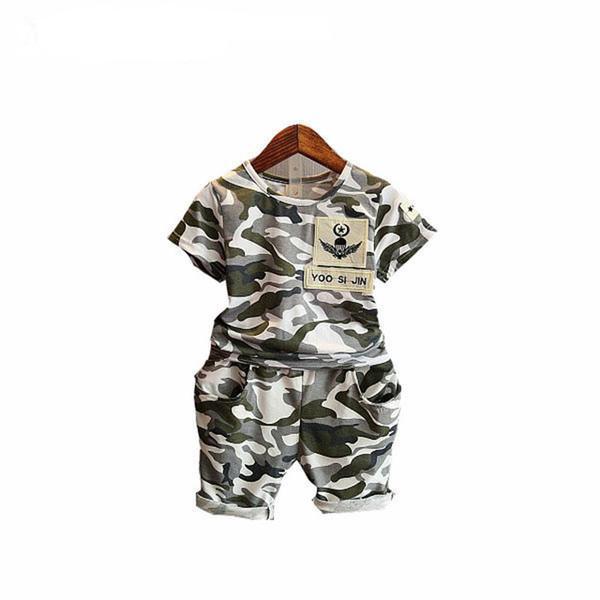 Boys Short Sleeve T Shirt Suit Camo Short Bump baby and beyond