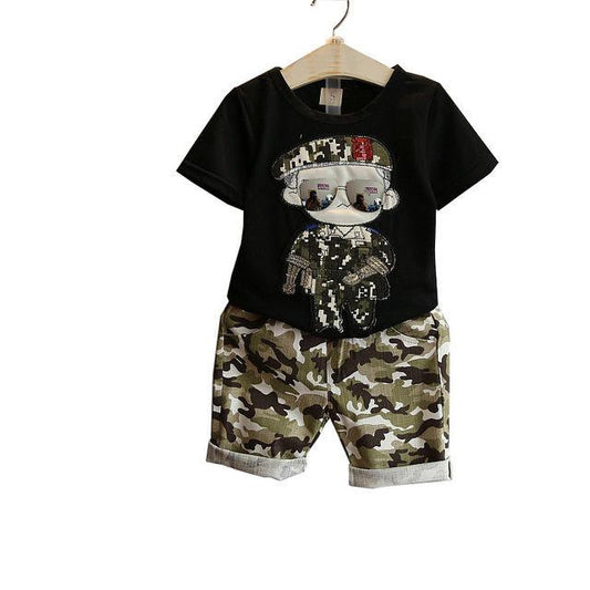 Boys Short Sleeve T Shirt Suit Camo Short Bump baby and beyond