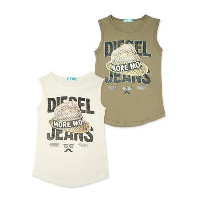 Boys Vest Diesel Jeans Sleeveless T Shirt Printed Clothes Bump baby and beyond