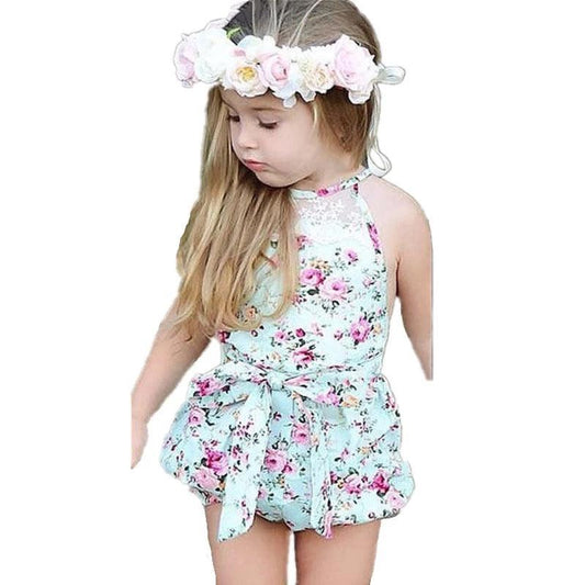 Casual Baby Girls Flower Romper Jumpsuit Bump baby and beyond