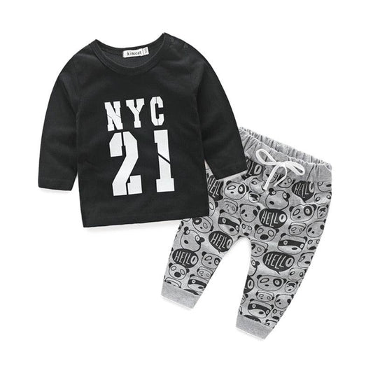 Casual Baby Tops Pants Printed Outfit Clothes Bump baby and beyond