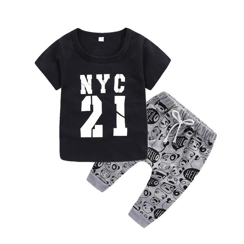 Casual Baby Tops Pants Printed Outfit Clothes Bump baby and beyond