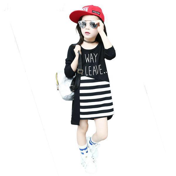 Casual Fashion Striped Dress Girls Vestidos Clothes Bump baby and beyond