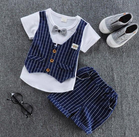 Casual Sets Suit Bowtie Boys T-shirt Pant Outfit Bump baby and beyond