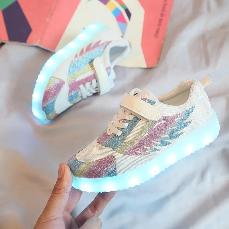 Children Led Light Up USB Charge Sneakers Shoes Bump baby and beyond