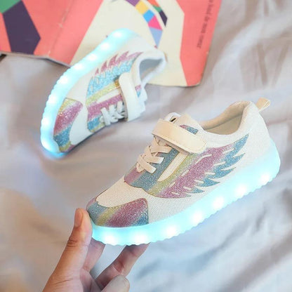 Children Led Light Up USB Charge Sneakers Shoes Bump baby and beyond