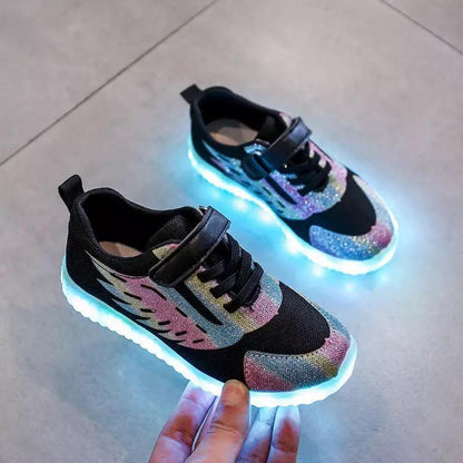 Children Led Light Up USB Charge Sneakers Shoes Bump baby and beyond