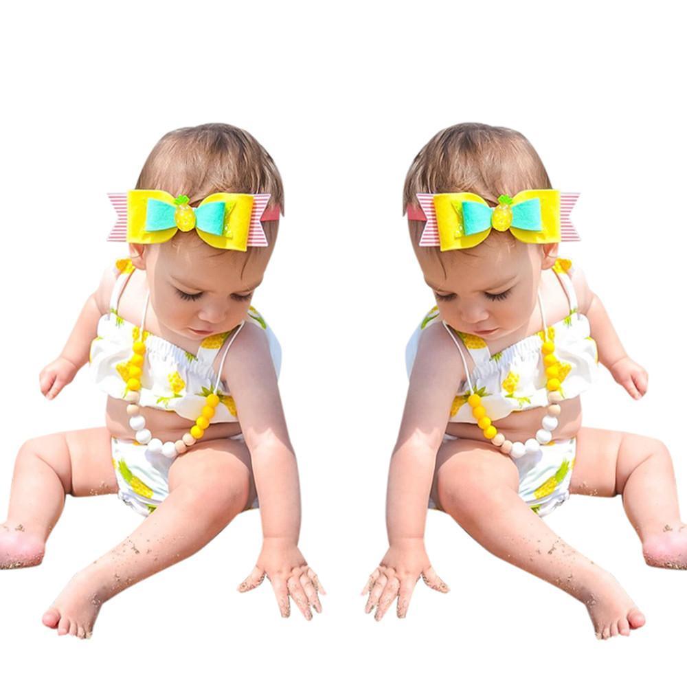 Cute Baby Girl Swimming Pineapple Swimsuit Bump baby and beyond