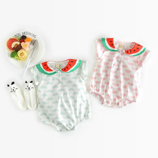 Cute Baby Girls Print Melon Collar Bodysuit Bump baby and beyond