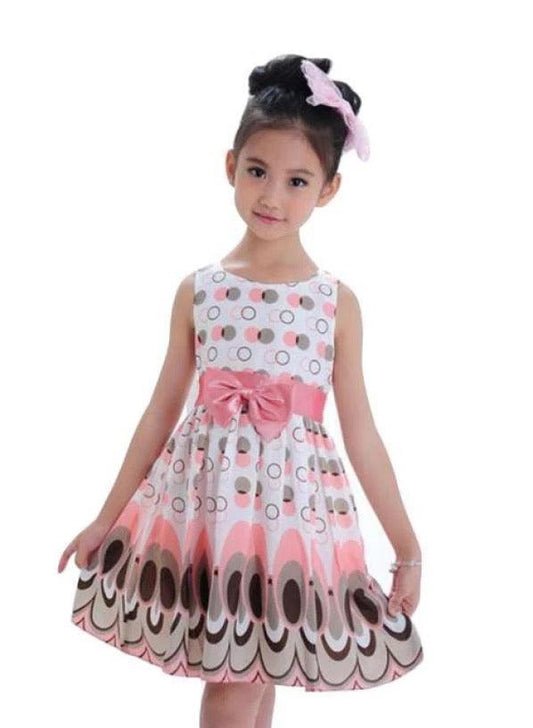 Cute Printed Girls Bow Peacock Party Dress Bump baby and beyond