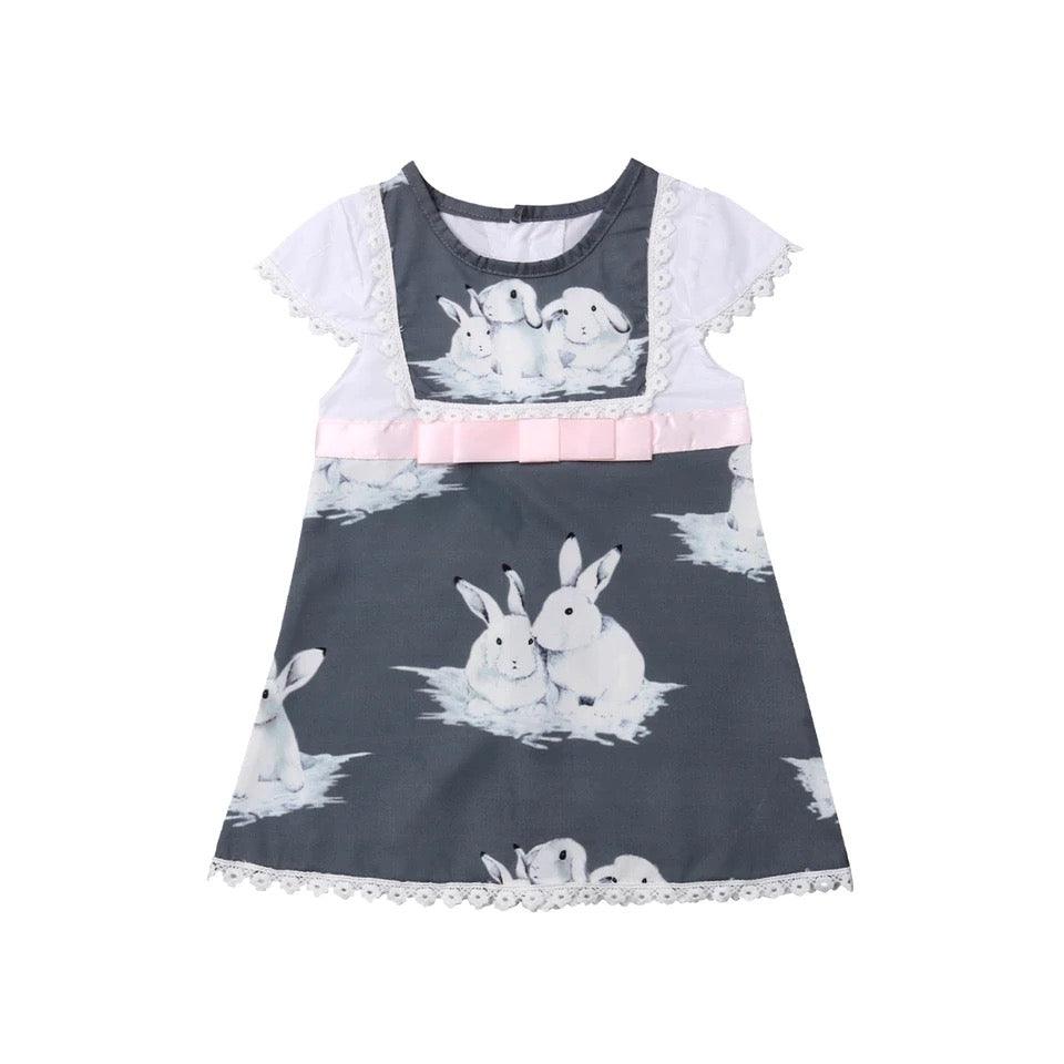 Cute Short Sleeve Rabbit Kid Baby Girls Dress Bump baby and beyond