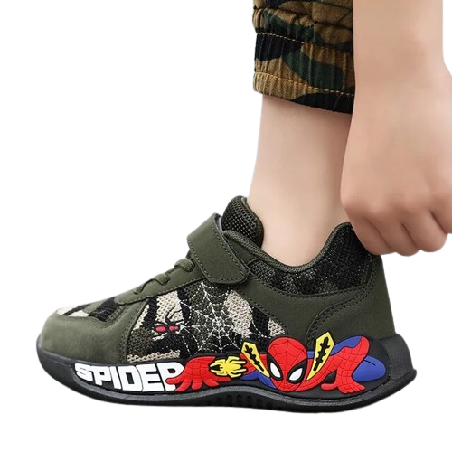 Children Camouflage Spiderman Breathable Green Sneaker Shoes